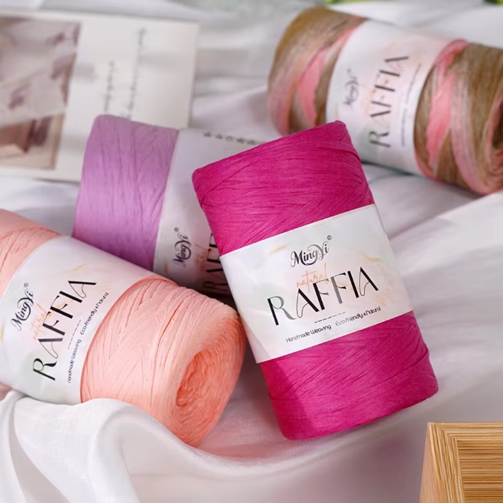ไหมราฟเฟียหลากสี DIY ไหมราฟเฟี - Crochet Bag Raffia บทวิจารณ์และราคา