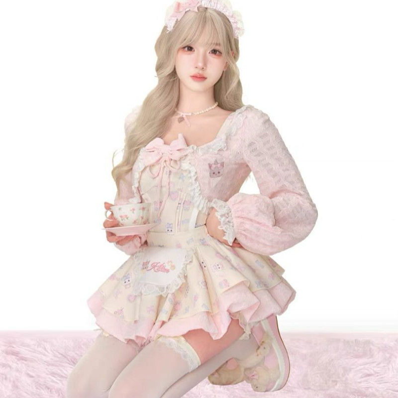 ชุดเซ็ต 3 ชิ้น สไตล์โลลิต้าหวา - Crop Top Crochet บทวิจารณ์และราคา