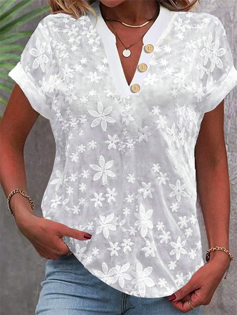 ฤดูร้อนผู้หญิงสีขาวดอกไม้เย็บป - Romper Floral Print บทวิจารณ์และราคา