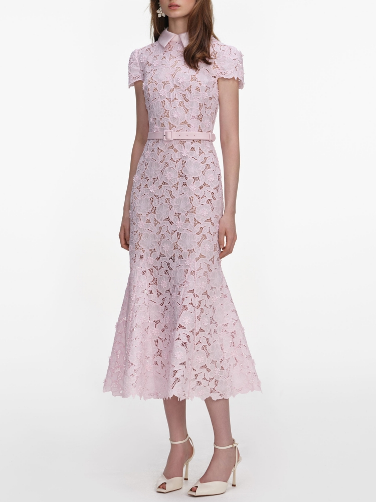 เดรสยาวปานกลางปักลายดอกไม้ คอป - Midi Skirt Floral บทวิจารณ์และราคา