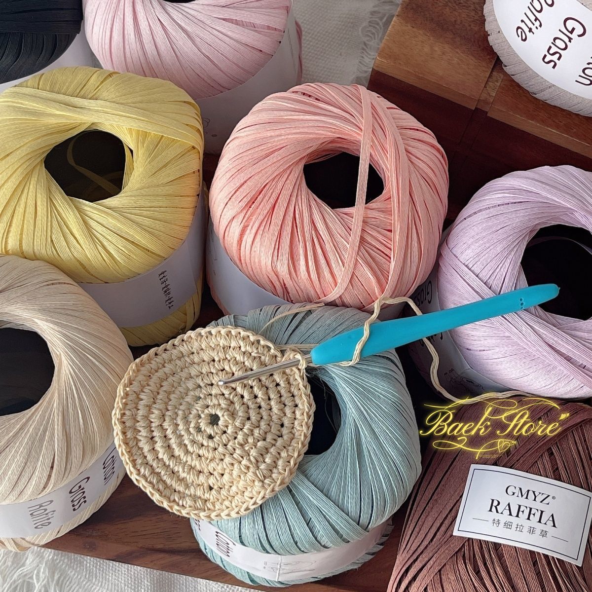 102M/ม้วนMulticolor Raffiaเส้น - Crochet Bag Raffia บทวิจารณ์และราคา
