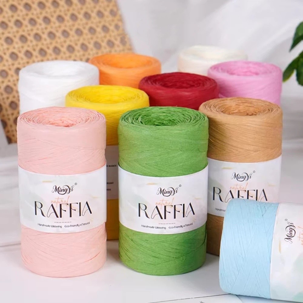 ไหมราฟเฟียหลากสี DIY ไหมราฟเฟี - Crochet Bag Raffia บทวิจารณ์และราคา