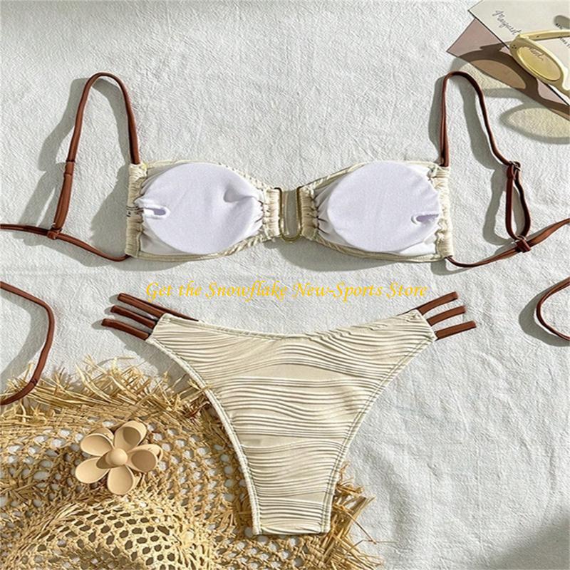 E56D Ruched Bandeau ชุดว่ายน้ำ - Swimsuit Bikini Ruched บทวิจารณ์และราคา